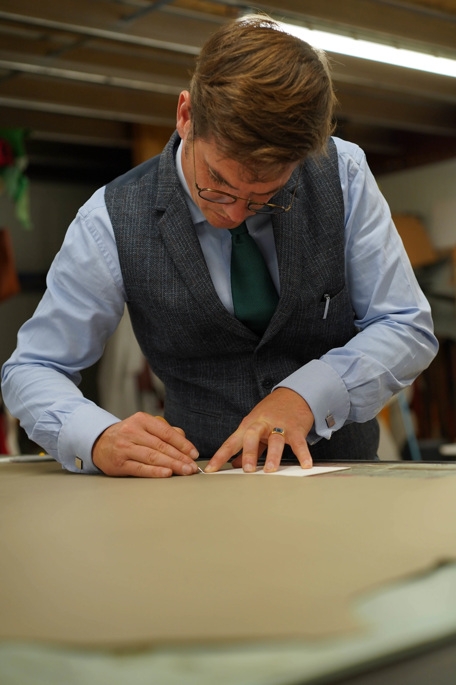 Henry de Freycinet working in his workshop
