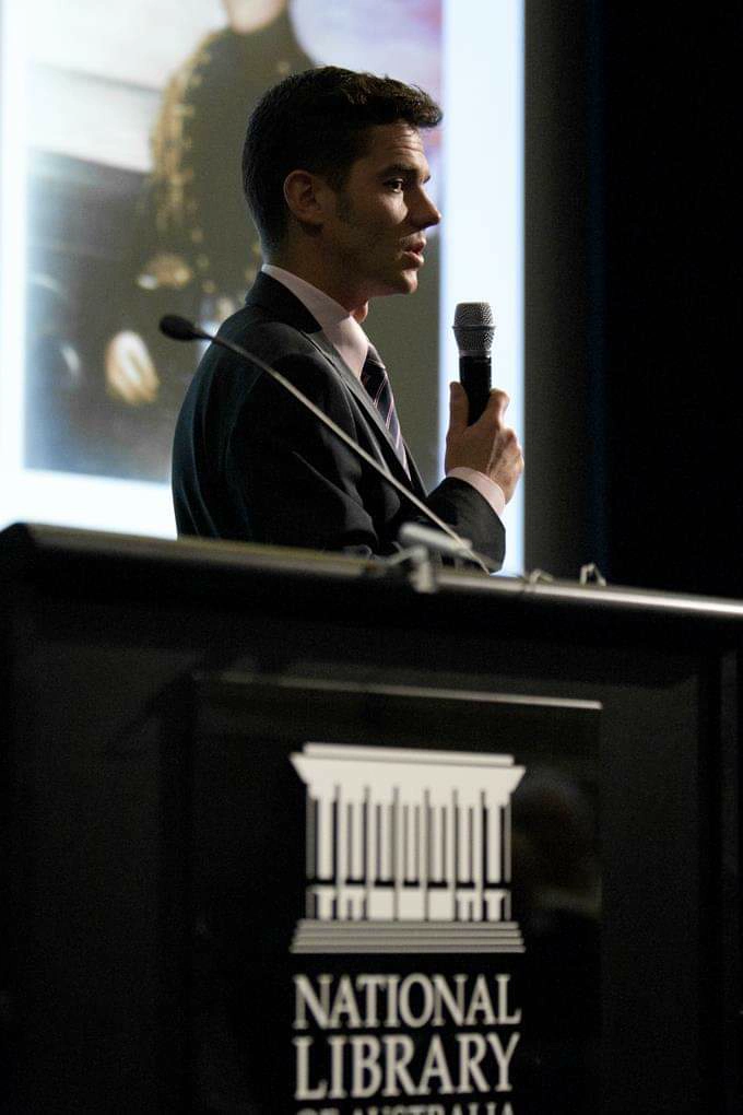 Henry de Freycinet speaking at the National Library of Australia in 2011